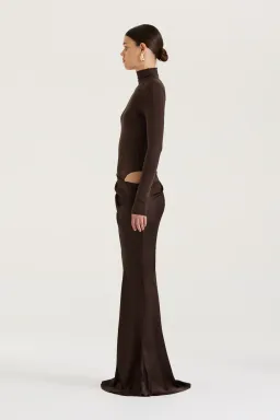 HENNE Soraia Long Sleeve Dress Chocolate Brown Size S / AU 8 for rent on The Volte - image 5