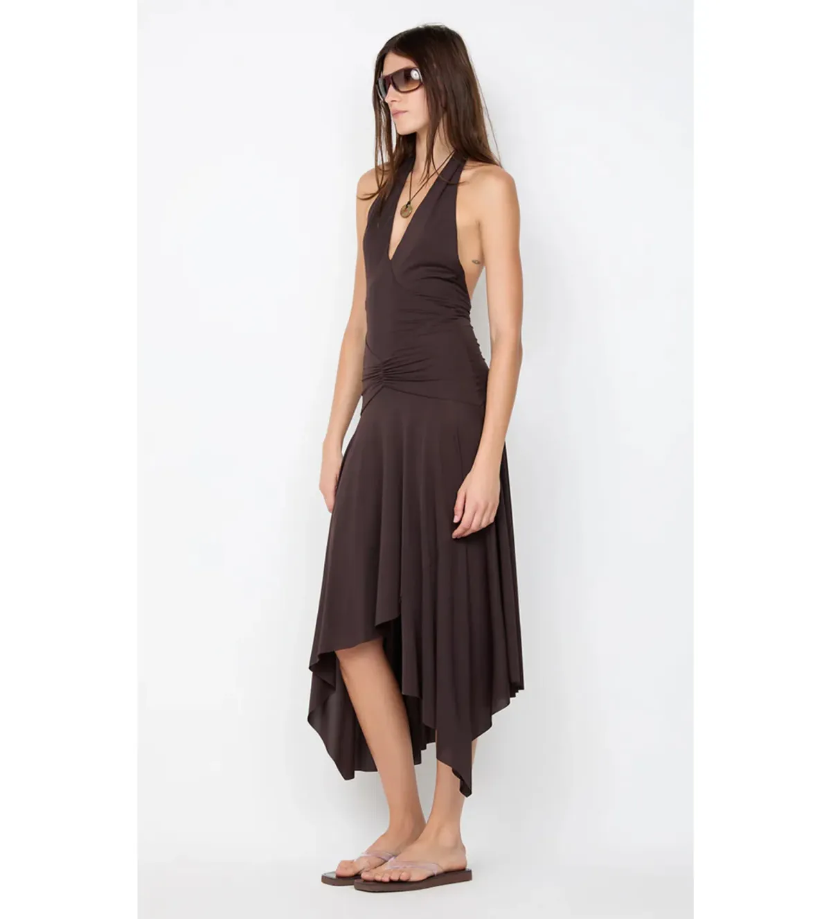 Bec & Bridge Nessie Halter Dress Dark Chocolate Size 10 - Image 2