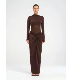 Benni Dora Maxi Dress Chocolate Size 10 for rent on The Volte - image 1
