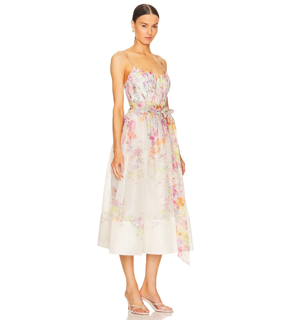 Zimmermann Natura Midi Corset Dress in Kaleidoscope Garden Floral Size 3 / AU 12 - Image 2