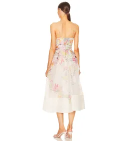 Zimmermann Natura Midi Corset Dress in Kaleidoscope Garden Floral Size 3 / AU 12 for rent on The Volte - image 3