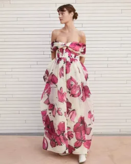 Aje Cordelia Corseted Maxi Dress in Falling Florals Pink Size 10 for rent on The Volte - image 1