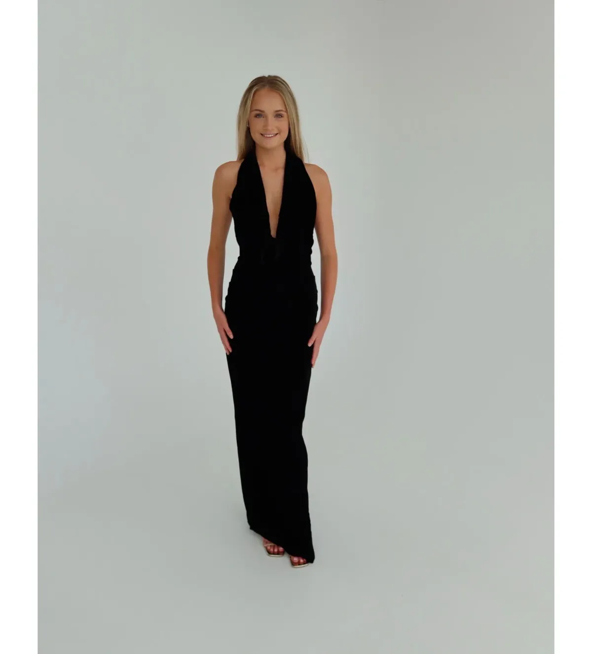 Rachel Gilbert Martin Plunge Maxi Dress in Black Size 1 / AU 8 - Image 2