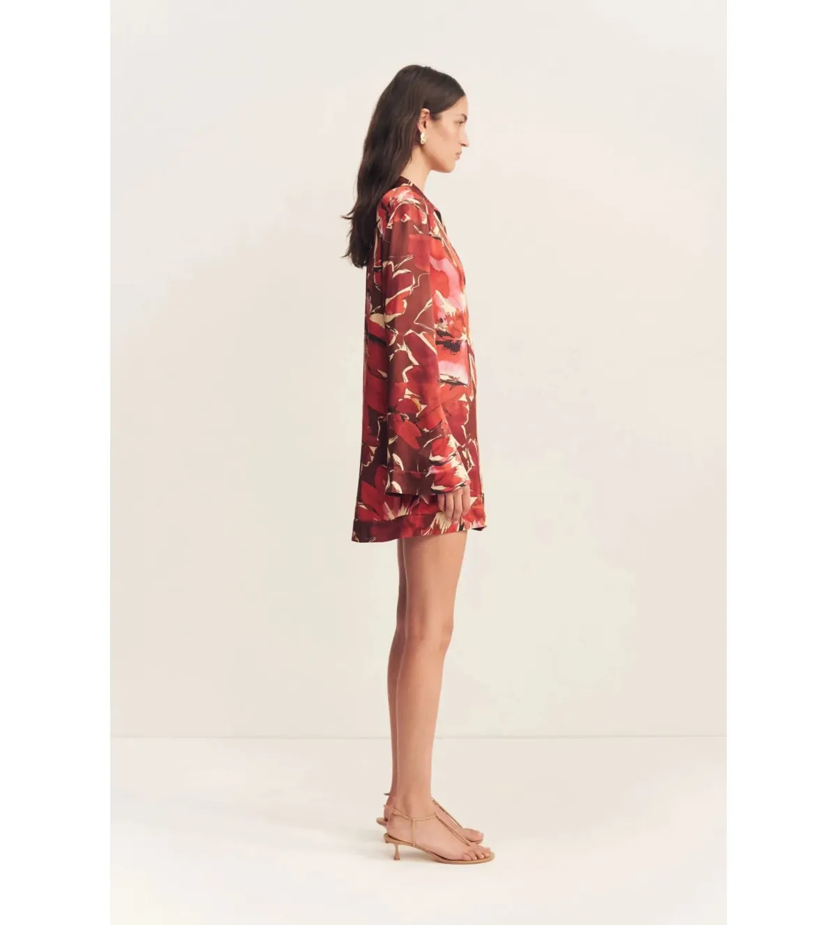 Shona Joy Nolita Shift Mini Dress Rosewood Floral One Size 6/XS - Image 4
