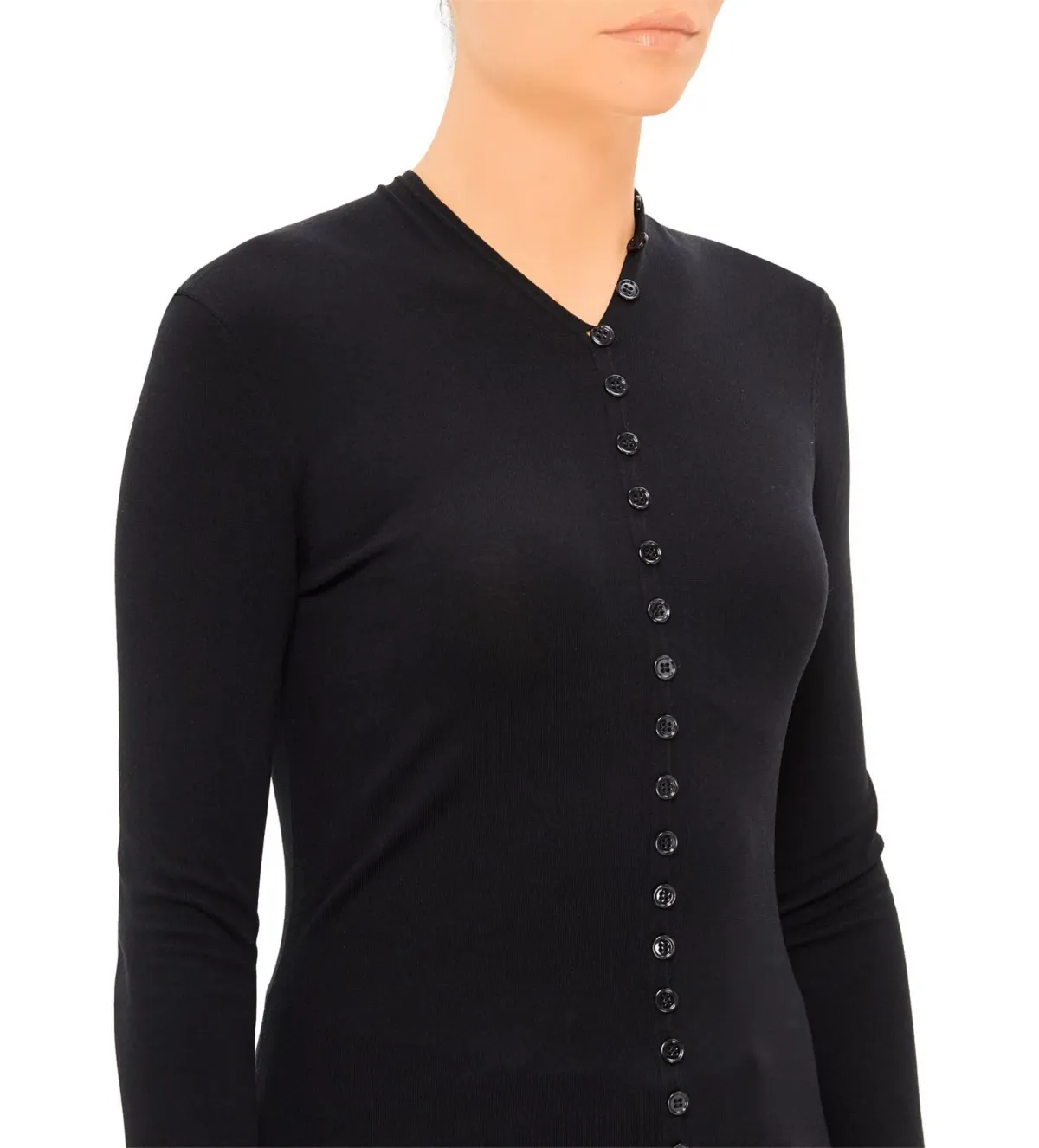 Alexander Wang Long Sleeve High Neck Cardigan Black One Size - Image 4