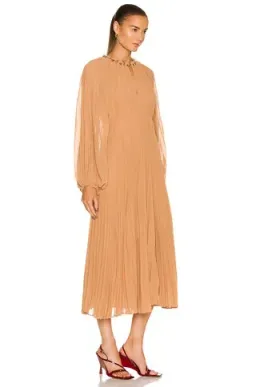Zimmermann Sunray Pleated Midi Dress Biscuit Size AU 14 for rent on The Volte - image 3