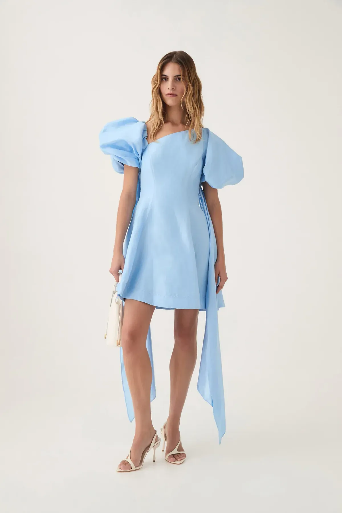 AJE Arista Tulip Sleeve Mini Dress Powder Blue Size 16 - Image 2