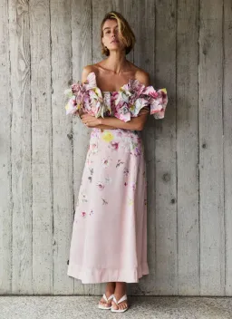 Aje Misha Maxi Dress Floral Pink Size 10 for rent on The Volte - image 1
