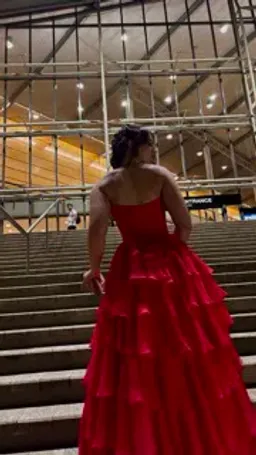 Sherri Hill 56911 Maxi Dress Red Size US 2 AU 6 for rent on The Volte - image 5