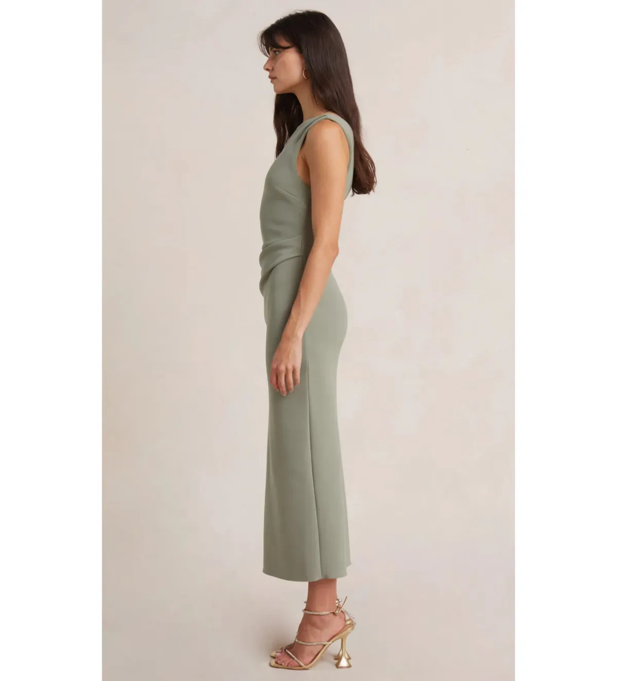 Bec + Bridge Be Mine Tuck Midi Dress Sage Size 14 - Image 2