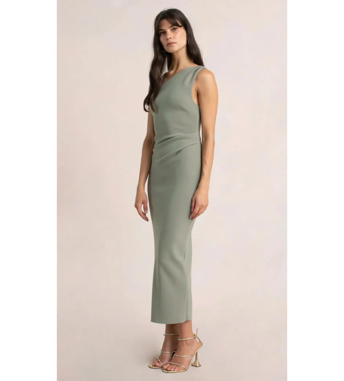 Bec + Bridge Be Mine Tuck Midi Dress Sage Size 14 - Image 4