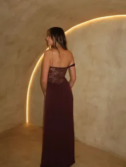 Natalie Rolt Sloane Maxi Dress in Espresso Size 0 / AU 6 for rent on The Volte - image 3