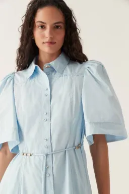 Aje Pivotal Tie Midi Dress Pale Blue Size 10 for rent on The Volte - image 2