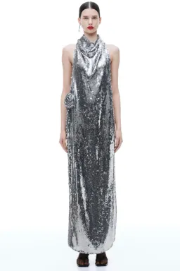 Magda Butrym x H&M Sequin Rose Appliqué Maxi Dress Size XL/AU14 for rent on The Volte - image 1
