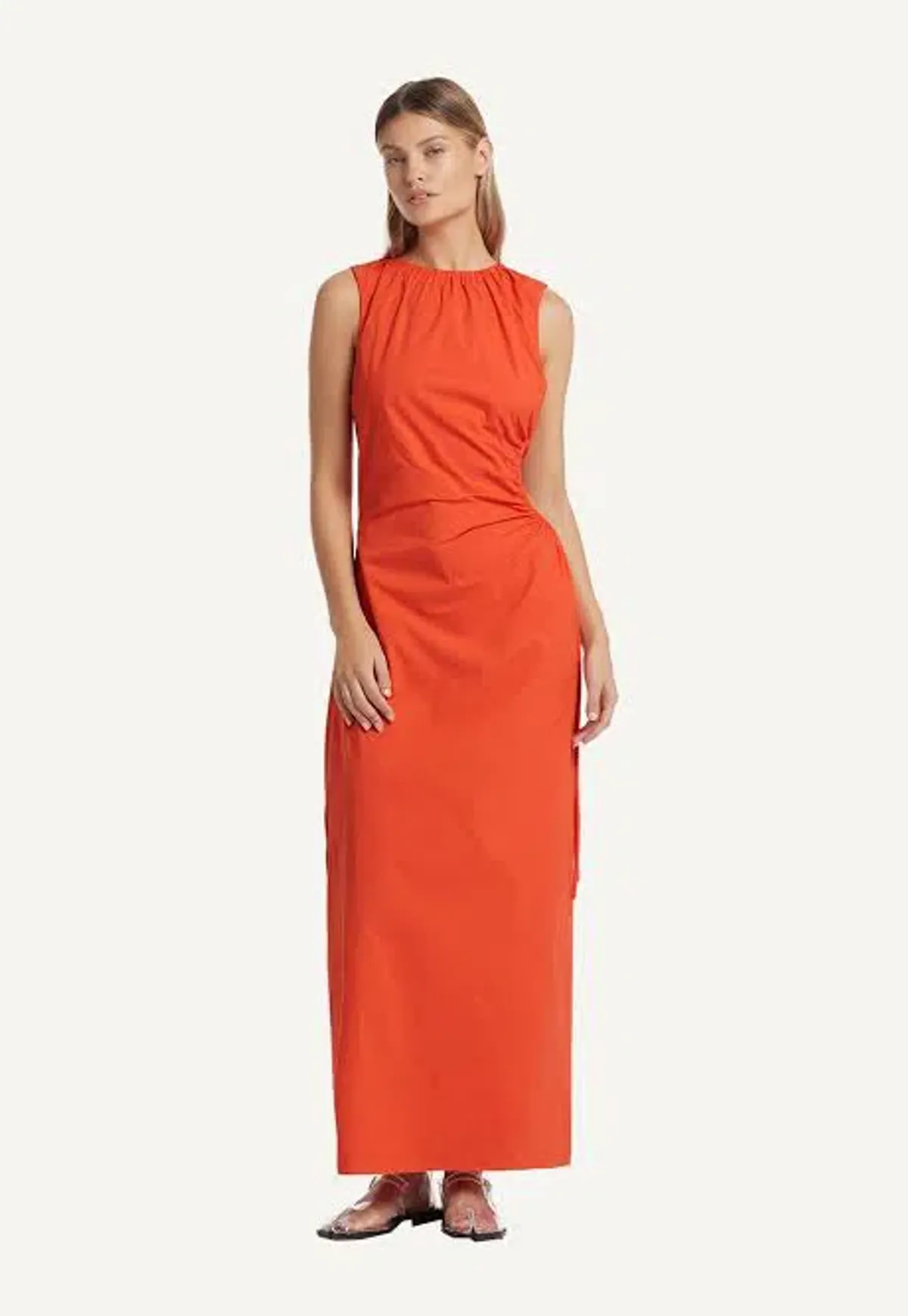 Sir the Label Anya Dress Midi Mandarin Red Size 8 - Image 2