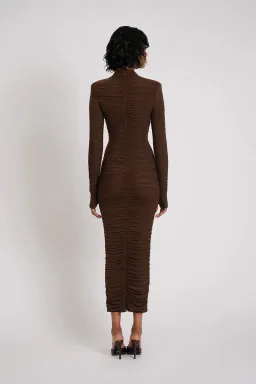 Eliya The Label Melissa Midi Dress Brown Size 8 for rent on The Volte - image 4