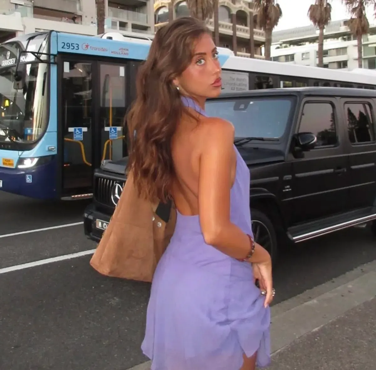 Bec & Bridge Maeva Mini Dress Grape Size AU 6 - Image 2