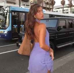 Bec & Bridge Maeva Mini Dress Grape Size AU 6 for rent on The Volte - image 2