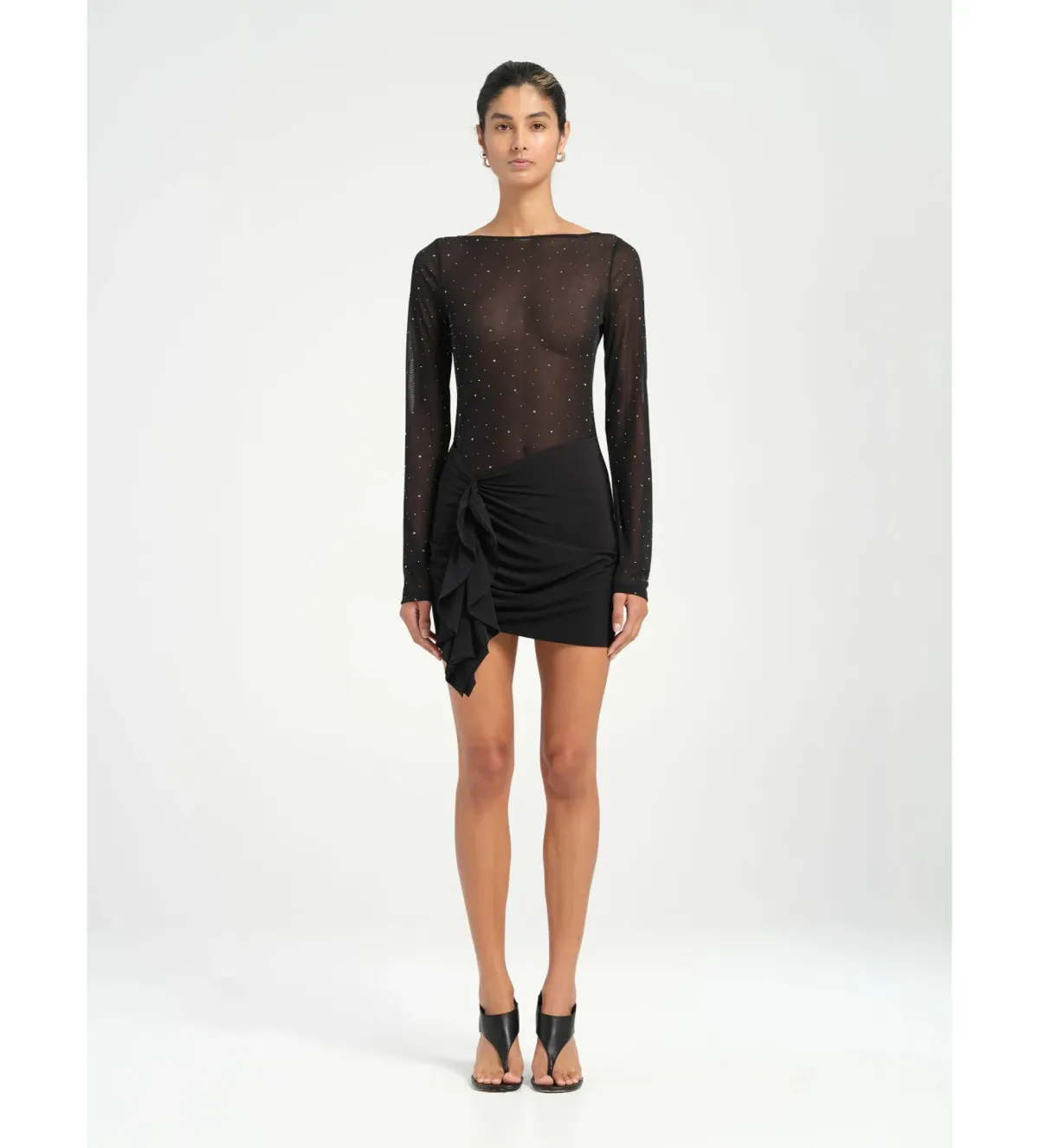 Benni Faris Mini Dress Black Size AU 8 - Image 1
