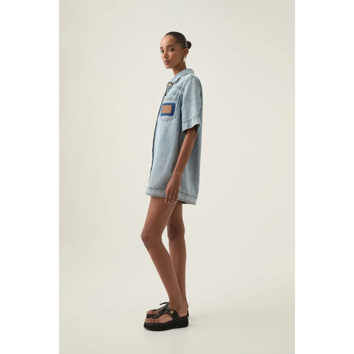 Aje Aura Denim Mini Tunic Dress Size 10 - Image 2