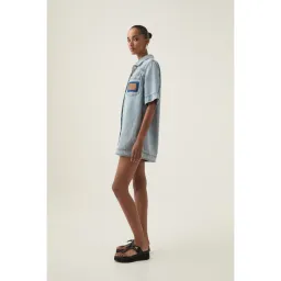 Aje Aura Denim Mini Tunic Dress Size 10 for rent on The Volte - image 2