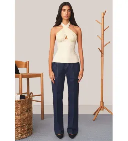 Tae Park Sculpted Halter Top Ivory Size S AU 8 for rent on The Volte - image 2