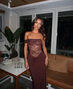 Natalie Rolt Sloane Maxi Dress in Brown Size 8  for rent on The Volte - image 3