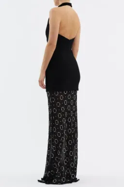 Rebecca Vallance Ellasandra Halter Gown Black Size 4 for rent on The Volte - image 3