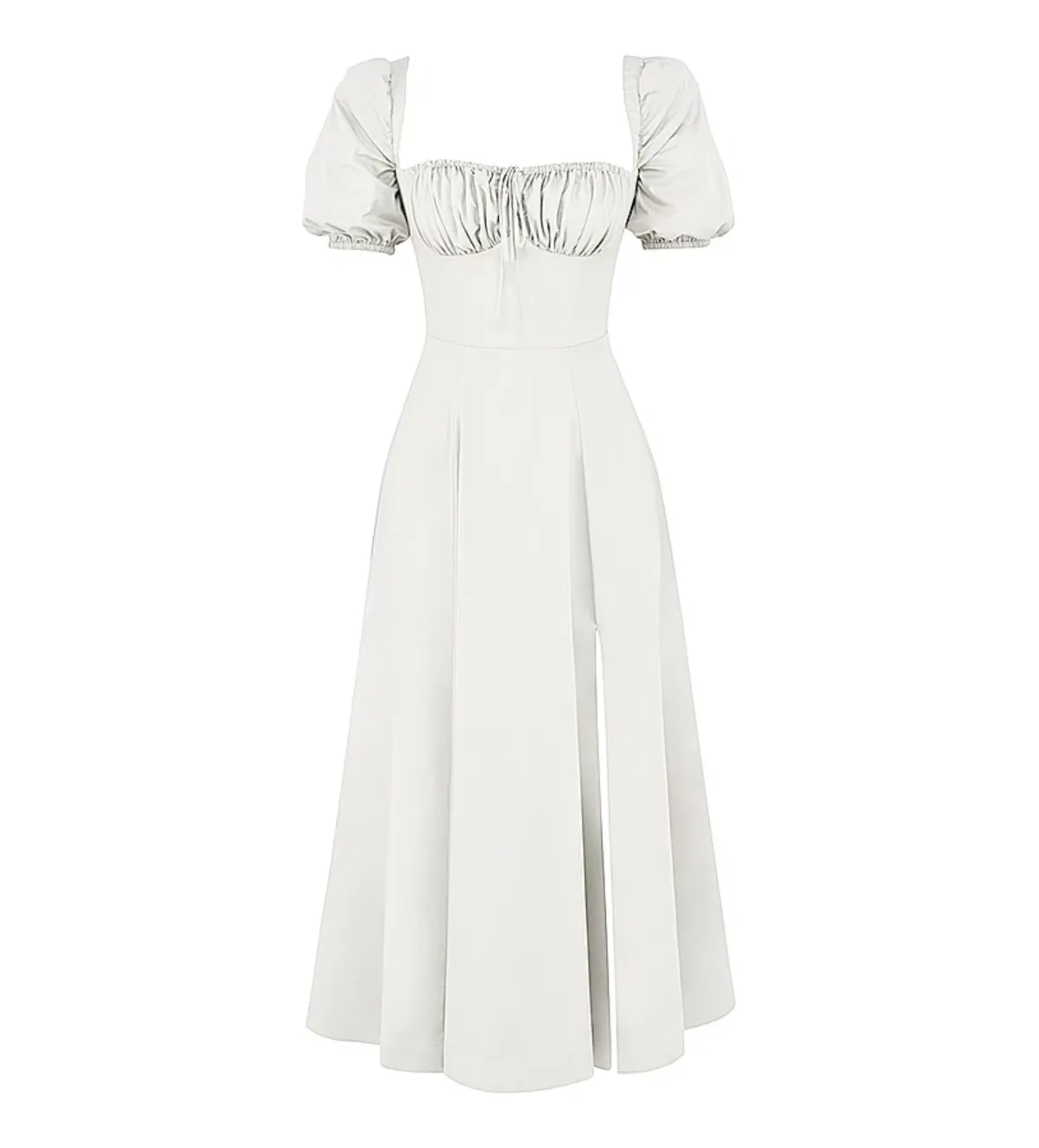 House of CB Tallulah Puff Sleeve Midi Sundress White Size 8/XS - Image 5