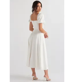 House of CB Tallulah Puff Sleeve Midi Sundress White Size 8/XS for rent on The Volte - image 4