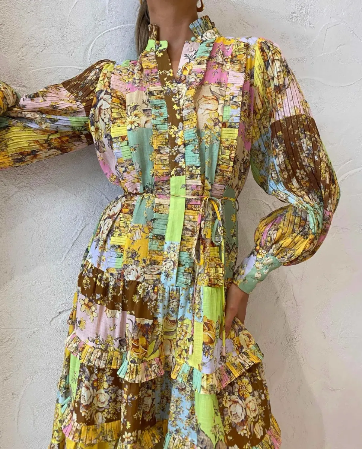 Alemais Matilde Pleat Shirt Dress Multi Size 10 - Image 5