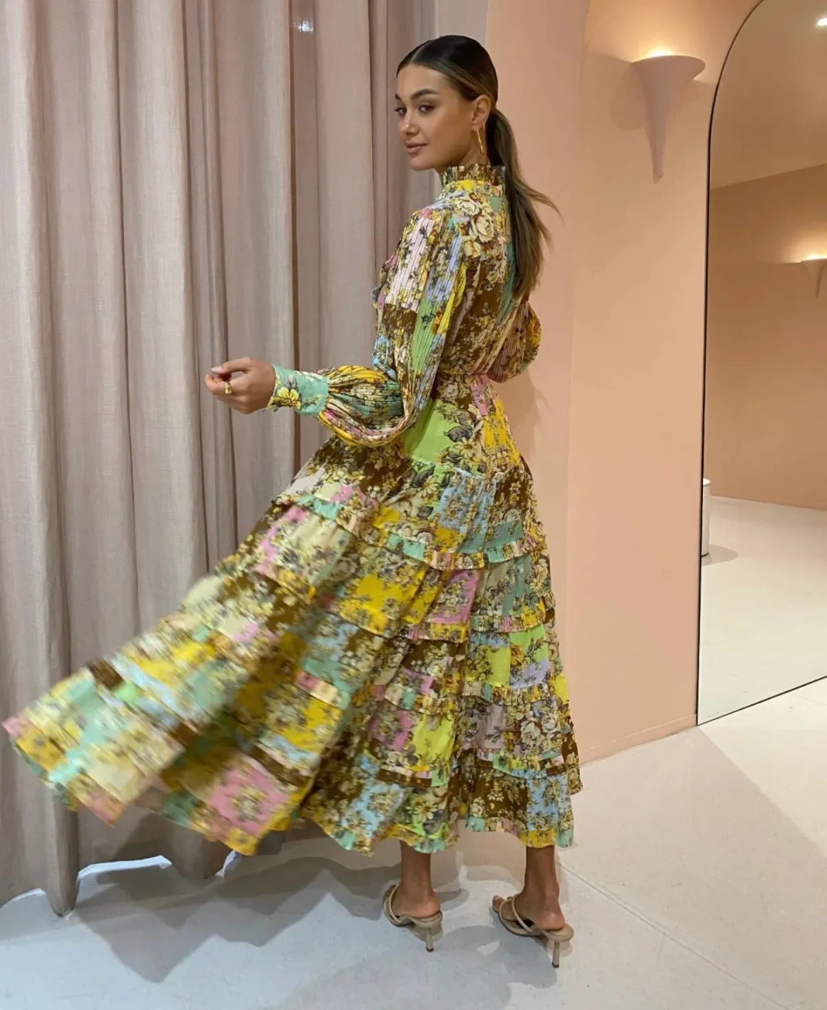 Alemais Matilde Pleat Shirt Dress Multi Size 10 - Image 4