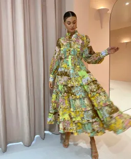 Alemais Matilde Pleat Shirt Dress Multi Size 10 for rent on The Volte - image 2