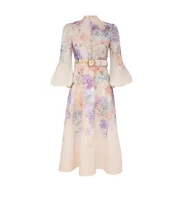 Zimmermann Dawning Buttoned Midi Dress Multi Hydrangea Size 3/AU 14 for rent on The Volte - image 1