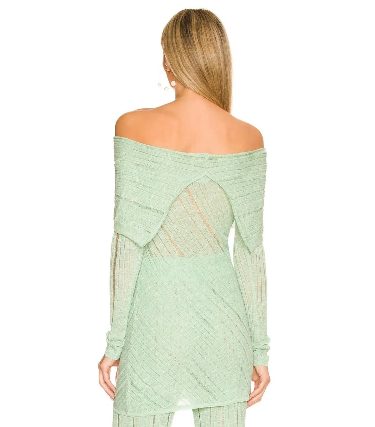 Cult Gaia Lotus Knit Top S / AU 8 and Laurel Knit Pant Size M / AU 10 Set in Aloe  - Image 3