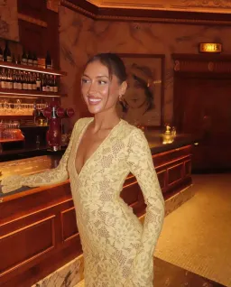 House of CB Indiana Plunge Lace Maxi Dress Apricot Size M / AU 10 for rent on The Volte - image 5