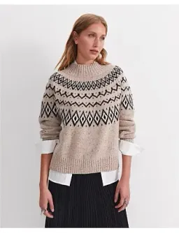 Sunflower Fair Isle Wool Sweater Oatmeal for rent on The Volte - image 1