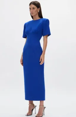 Rachel Gilbert Dover Short Sleeve Midi Dress in Cobalt Size 14 for rent on The Volte - image 2