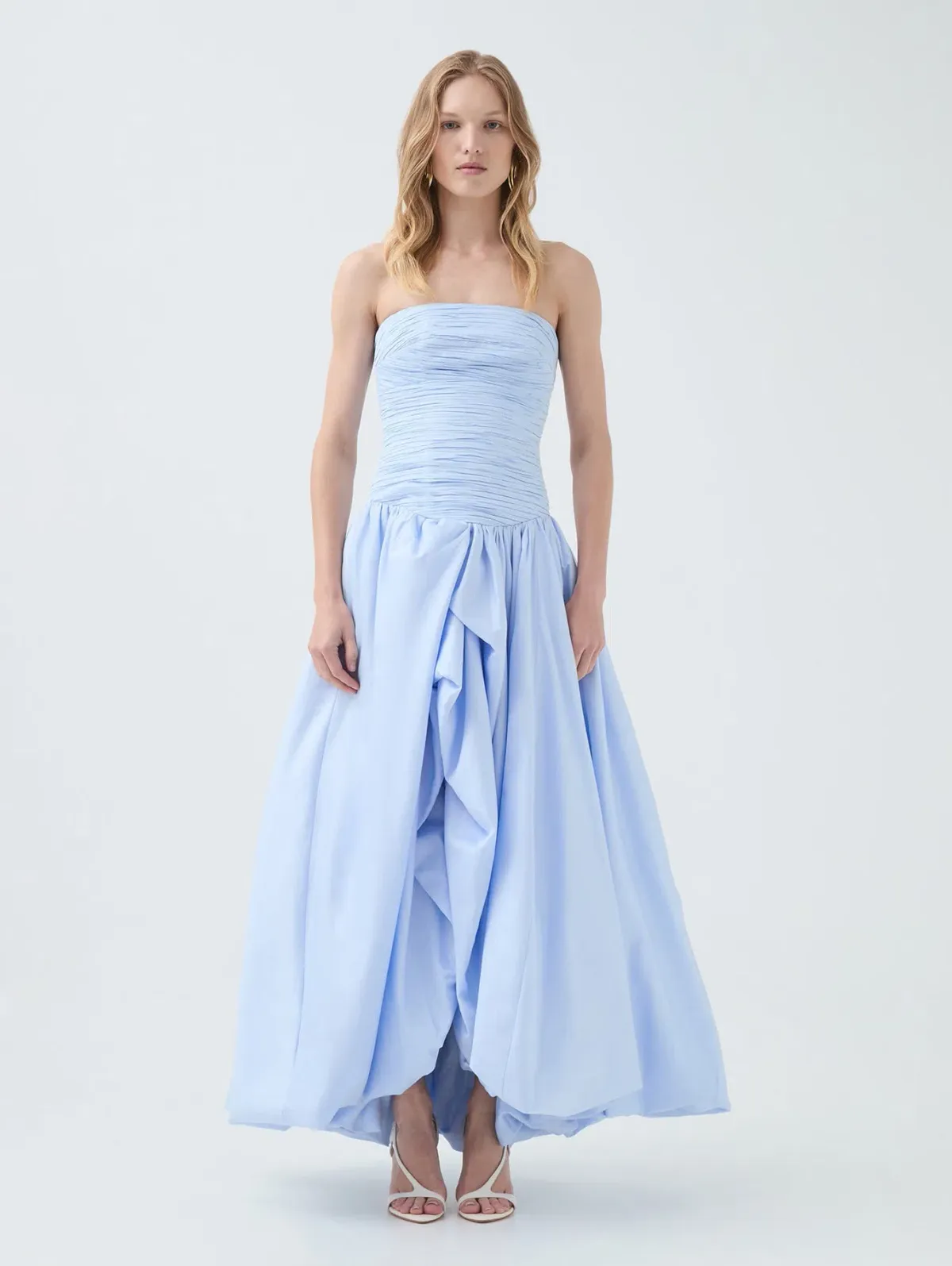 Aje Violette Bubble Hem Maxi Dress in Pearl Blue Size 12 - Image 1