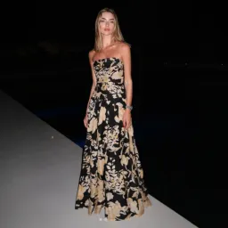 SHONA JOY Xenia Strapless Tiered Maxi Dress Gown in Black Size AU  8 for rent on The Volte - image 1