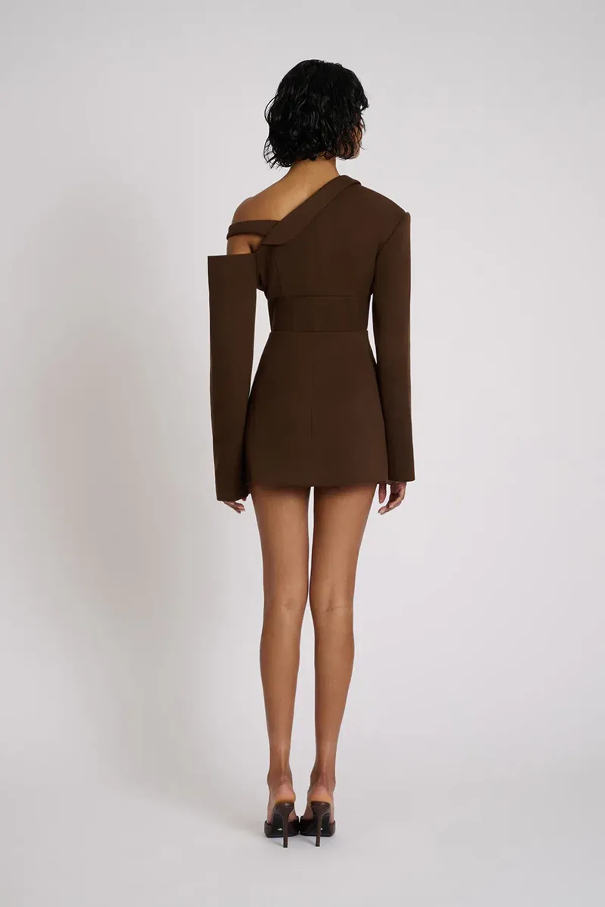 Eliya The Label Ayla Blazer MIni  Dress in Brown Size M / AU 10 - Image 4