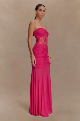 Meshki Khadijah Lace and Mesh Maxi Dress in Pink Size 10 for rent on The Volte - image 2
