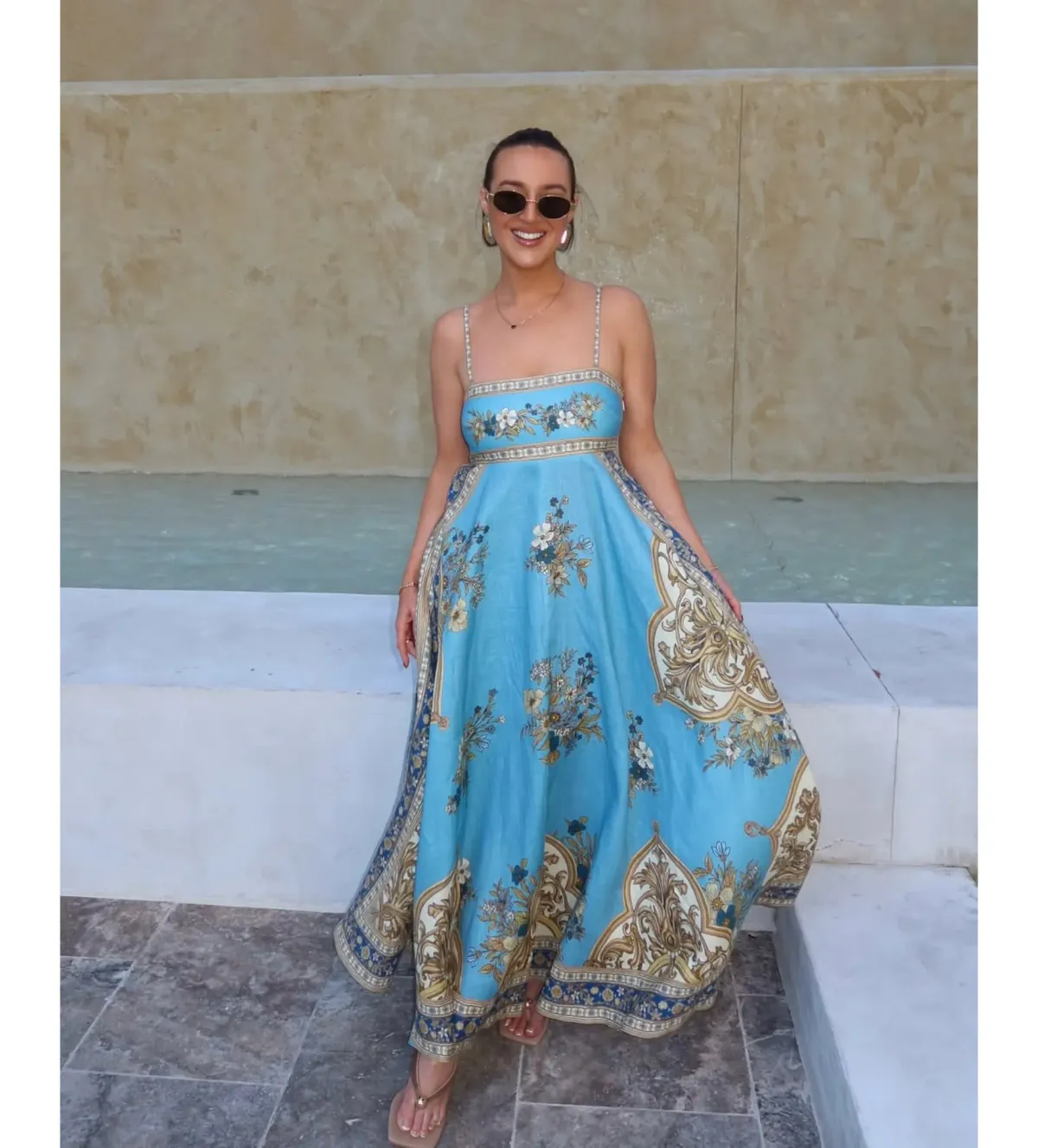 Alemais Cassie Sundress La Sirena Boutique Exclusive in Print Size 14 - Image 2