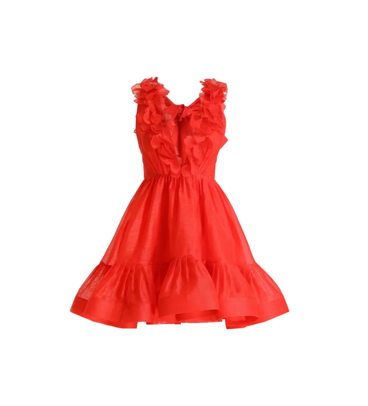Zimmermann Lovestruck Garland Mini Dress Red Size AU 14 - Image 4