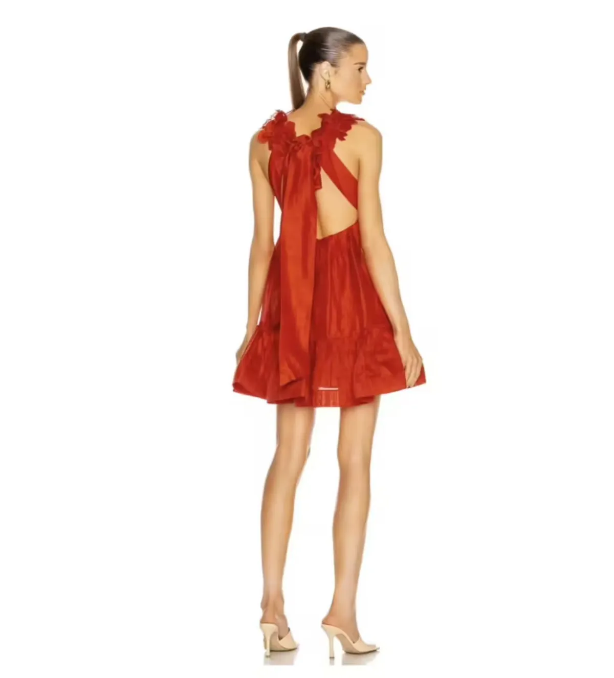 Zimmermann Lovestruck Garland Mini Dress Red Size AU 14 - Image 3