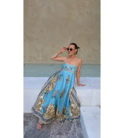 Alemais x La Sirena Exclusive Cassie Midi Sundress Blue Floral Size AU 12 for rent on The Volte - image 2