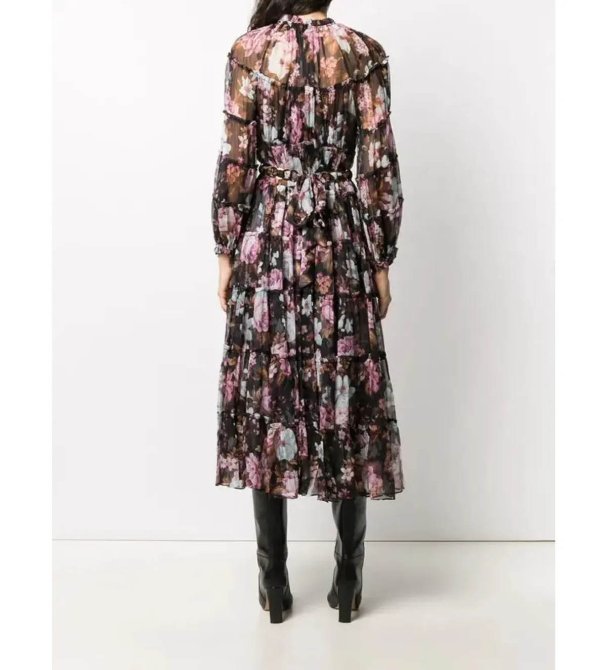 Zimmerman Charm Tiered Chiffon Midi Dress Size AU 10 - Image 3