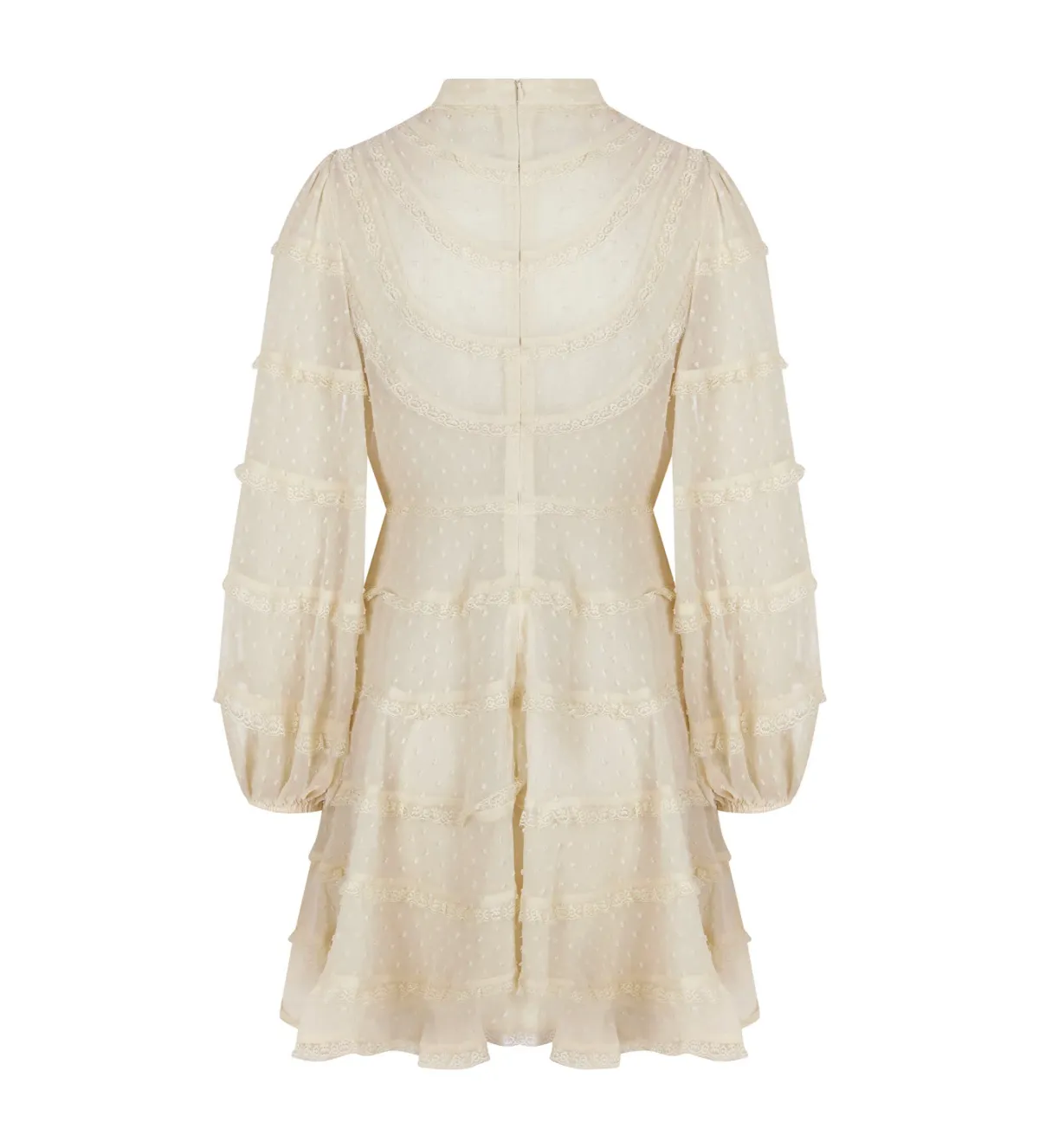 Zimmermann Ladybeetle Spliced Mini Dress Ivory Size 0 AU 8 - Image 4