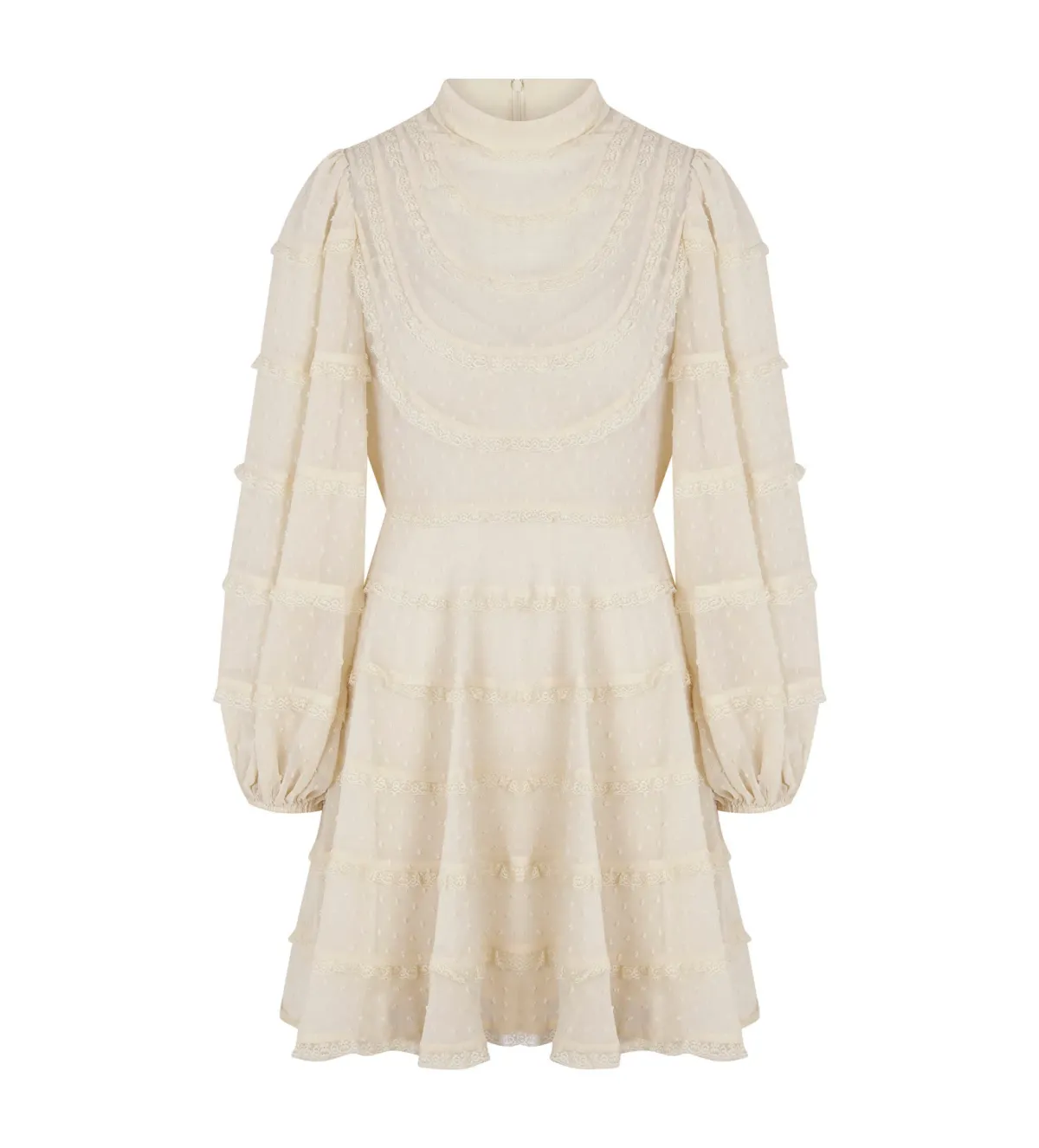 Zimmermann Ladybeetle Spliced Mini Dress Ivory Size 0 AU 8 - Image 3