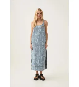 Aje Nostalgia Denim Midi Dress Coastal Logo Wash Size AU 6 for rent on The Volte - image 1